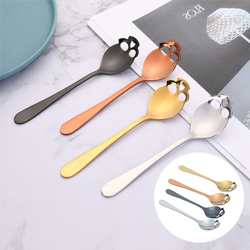 Stainless Steel coffee Scoop Skull shape Dessert Spoon Food Grade Ice Cream Candy Tea Spoon Tableware Drop shipping - 图片 4