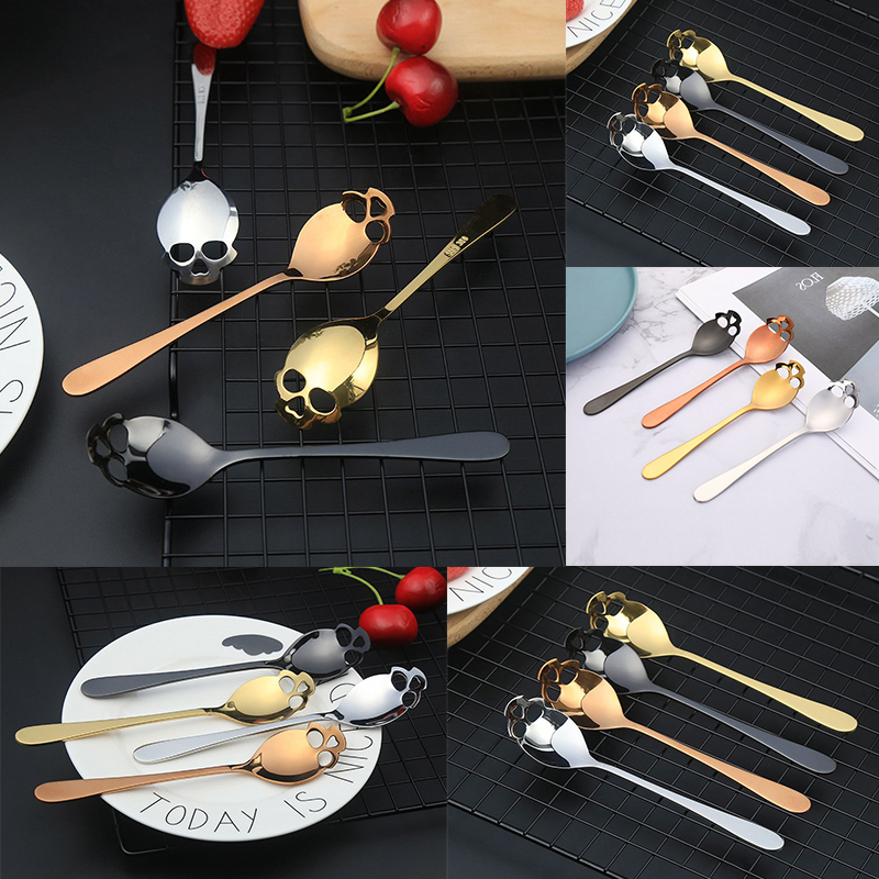Stainless Steel coffee Scoop Skull shape Dessert Spoon Food Grade Ice Cream Candy Tea Spoon Tableware Drop shipping - 图片 10