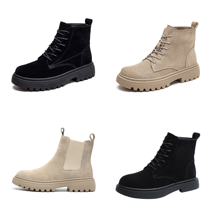 Smile Circle Ankle Boots Suede Leather women Flat platform Short Boots Ladies shoes fashion Autumn winter boots - 图片 28
