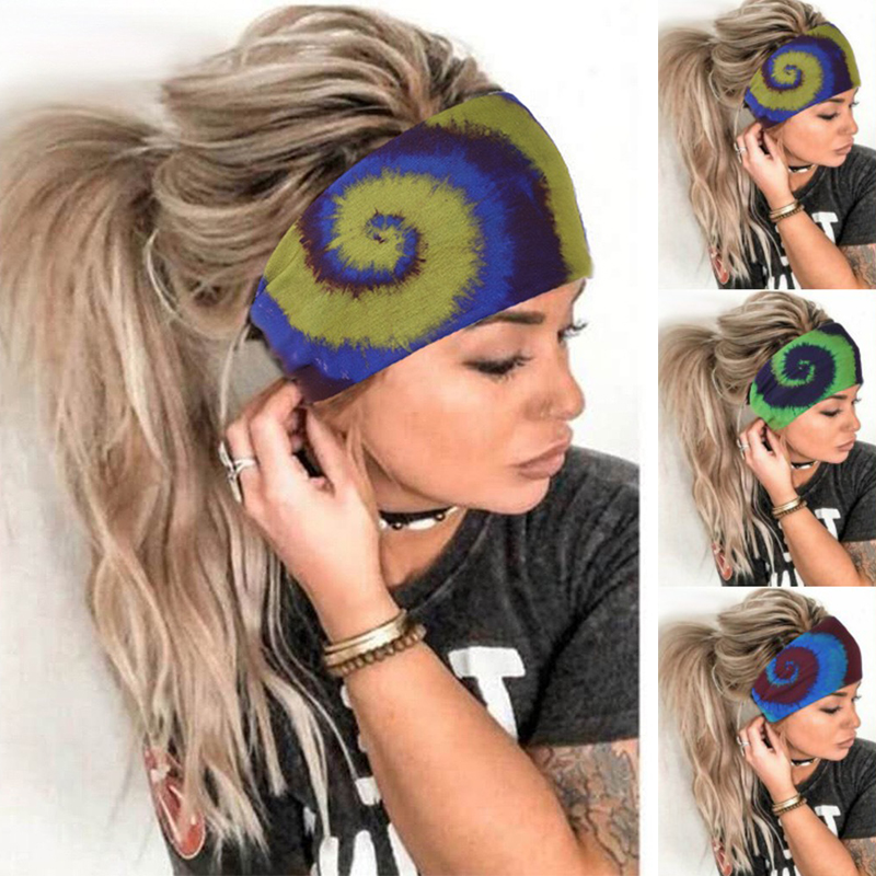Women Wide Sports Yoga Headband Stretch Hairband Elastic Hair Band Boho Turban - 图片 14