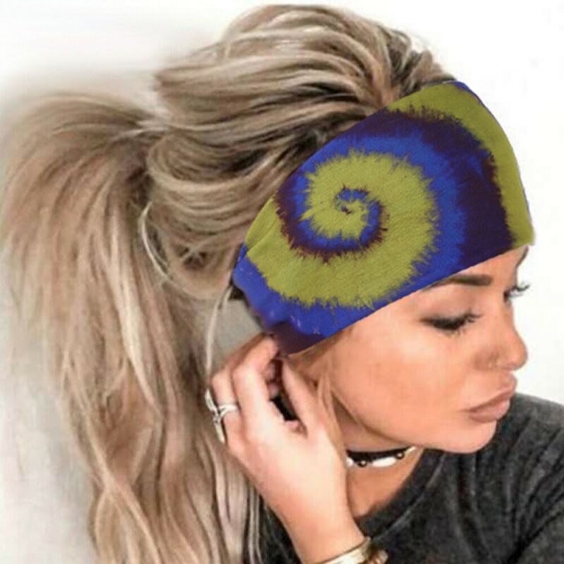 Women Wide Sports Yoga Headband Stretch Hairband Elastic Hair Band Boho Turban - 图片 6