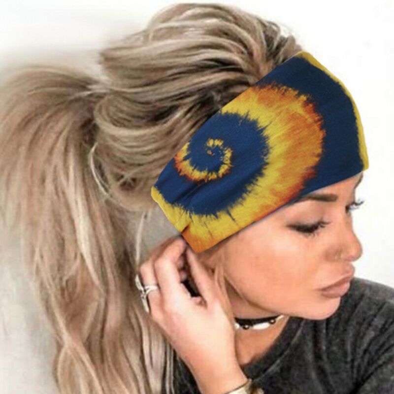 Women Wide Sports Yoga Headband Stretch Hairband Elastic Hair Band Boho Turban - 图片 7