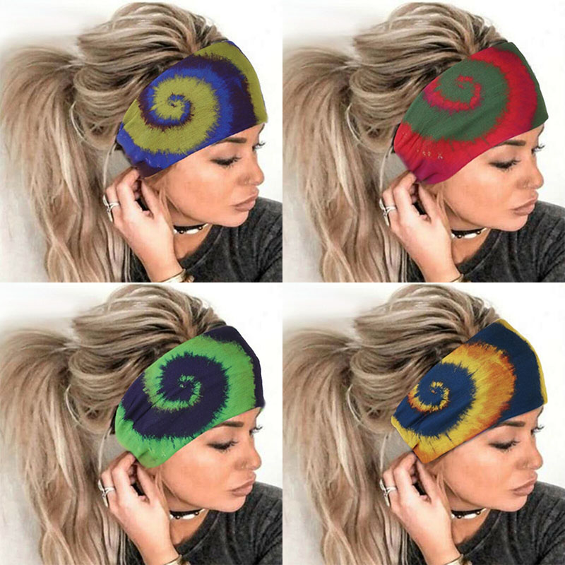 Women Wide Sports Yoga Headband Stretch Hairband Elastic Hair Band Boho Turban - 图片 12