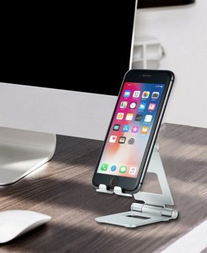 Universal Adjustable Mobile Phone Holder Stand Desk Swivel Folding Aluminium