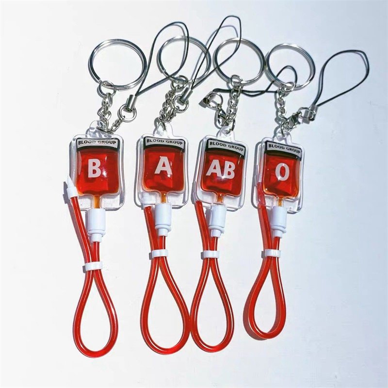 Plasma Blood Bag Keychain Mobile Phone Hanging Ornament Hanging Ornament Four Optional Manufacturers Wholesale One Piece Dropshipping