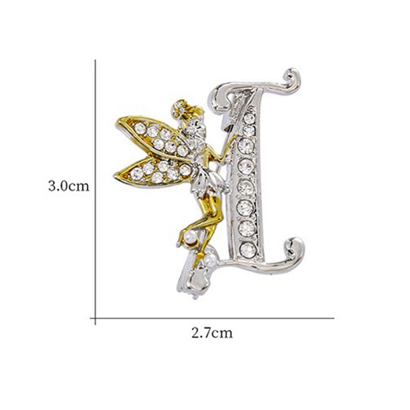 New Metal Crystal English Letter Word Brooch Elf Angel Lapel Suit Shirt Collar Pins Brooches - Image 4
