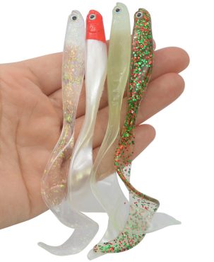 4PC Rolled Tail Open Soft Fish 10.5cm/6.5G Soft Lure Lure of Fishing Gear Artificial Bait