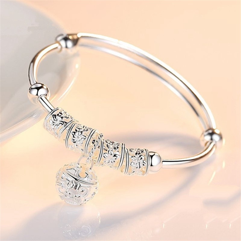 Fine hollow Bells ball bangles adjustable Bracelets for Women Fashion Holiday gifts Party wedding Jewelry