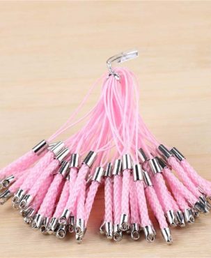 Mobile Phone Strap DIY Accessories Material Lobster Buckle Mobile Phone Charm Crystal Beads Jewelry Lanyard Hanging Ring with Metal Buckle Hang Rope