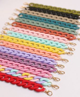 New Candy Color DIY Mobile Phone Ornament Phone Case Drop-Resistant Chain Plastic Opening Bag Chain-Strap Hardware Accessories