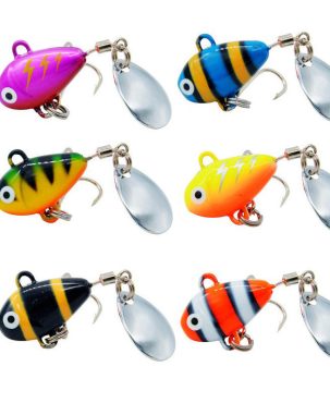 Small Cyclone VIB Fish Lead Lure 10g Rotating Sequins Artificial Bait Lure Hard Bait