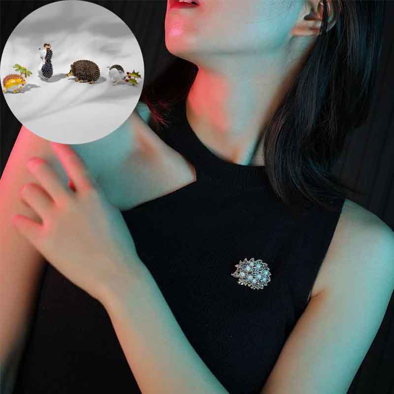 Cute Hedgehog Brooch Fashion Daisy Brooches For Women Animal Jewelry Funny Winter Design - Image 16