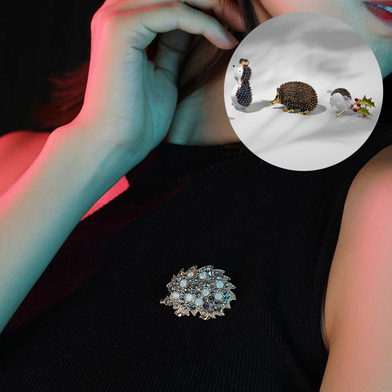 Cute Hedgehog Brooch Fashion Daisy Brooches For Women Animal Jewelry Funny Winter Design - Image 14