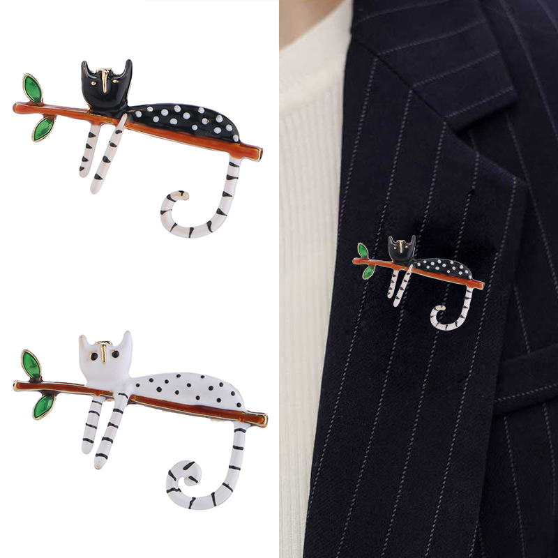 Lazy Cat Sitting On The Tree Brooches For Women And Men Bouquet Pin New Fashion Jewelry - Image 10