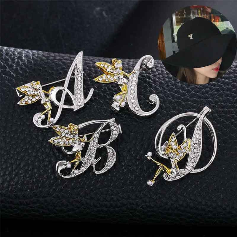 New Metal Crystal English Letter Word Brooch Elf Angel Lapel Suit Shirt Collar Pins Brooches - Image 17