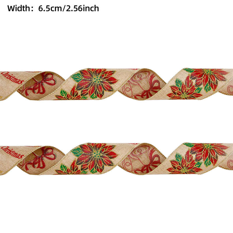6.5cm Christmas Ribbon Ornaments Christmas Decor Gift Box Imitation Hemp Ribbon - Image 9