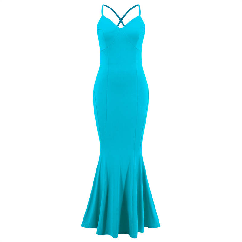 Fashion Sexy Slim-Fit Fishtail Dress Bohemian Floral Maxi Dress Women's Clothing - Image 18