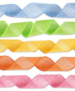 5cm Easter Decor Solid Color Silk Ribbon Webbing Party Decor Transparent Ribbon
