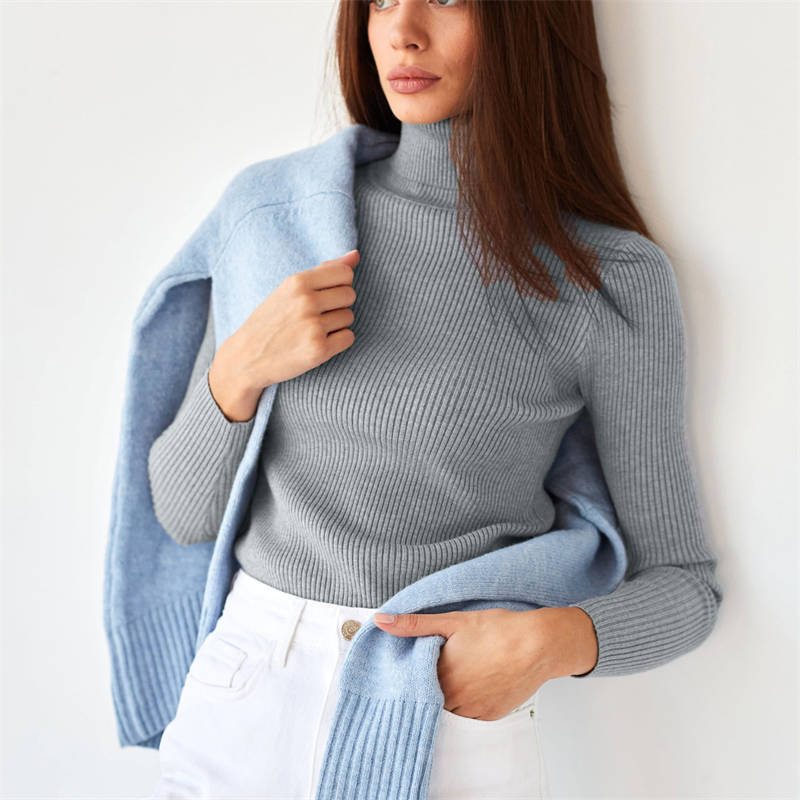 Fashion Turtleneck Sweaters Long Sleeve Bottoming Shirt Pullover Sweater Women - Image 9