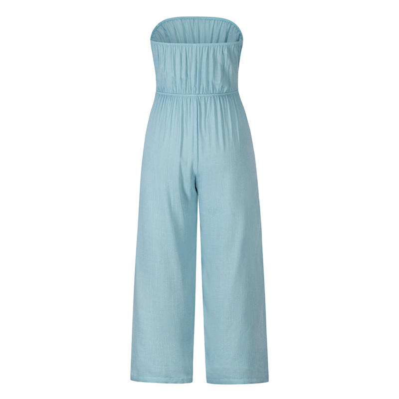 Casual Fashion Set Sexy Backless Slim Fit Jumpsuit Straight-Leg Trousers Suit - 图片 5