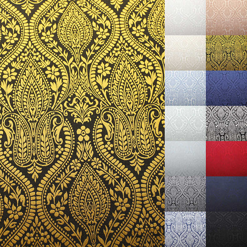 Buddha Pattern Jacquard Fabric Vintage Embossed Polyester Cotton Jacquard Fabric - 图片 12