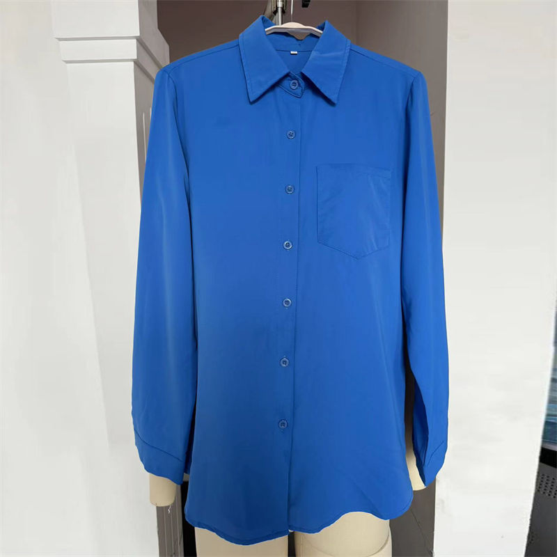 Women's Clothing Office Commuter Business Long-Sleeved Shirt Solid Color T-Shirt - Image 5