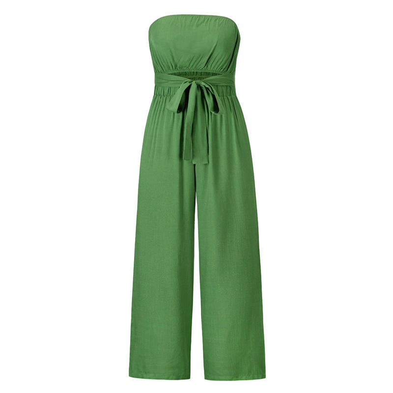 Casual Fashion Set Sexy Backless Slim Fit Jumpsuit Straight-Leg Trousers Suit - 图片 7