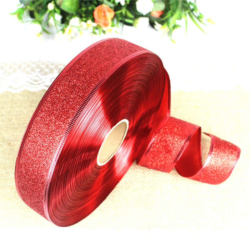 2M Christmas Glitter Powder Ribbon Holiday Party Decor Ribbon Christmas Tree Ribbon Ornaments - Image 6
