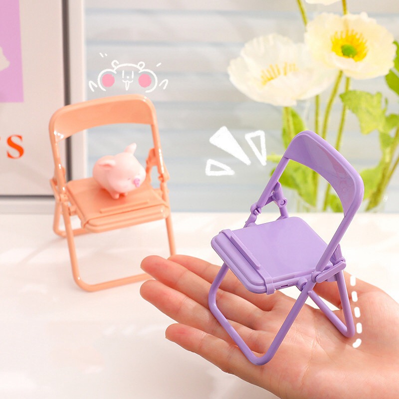 Mobile Tablet Holder Mini Folding Chair Stand Table Cell Phone Holder Bracket - Image 5