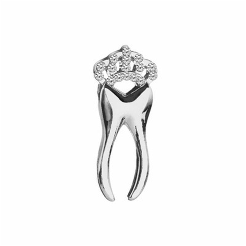 Fashion Tooth Brooches for Women Dress Lapel Pin with Crystal Crown Gold Sliver Teeth Dentist Jewelry Button Badges Kids Gifts - Image 8