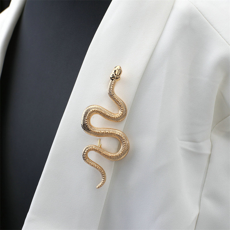 2PCS Unique Design Gold Silver Snake Brooches Women Men Lady Luxury Metal Snake Animal Brooch Pins Party Casual Fashion Jewelry Gifts - Image 4