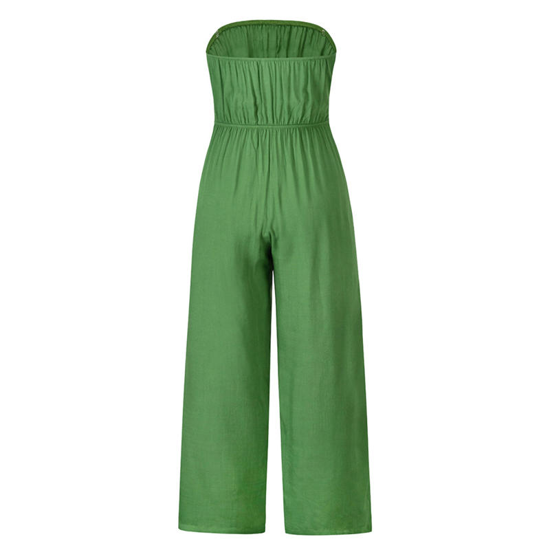 Casual Fashion Set Sexy Backless Slim Fit Jumpsuit Straight-Leg Trousers Suit - 图片 8