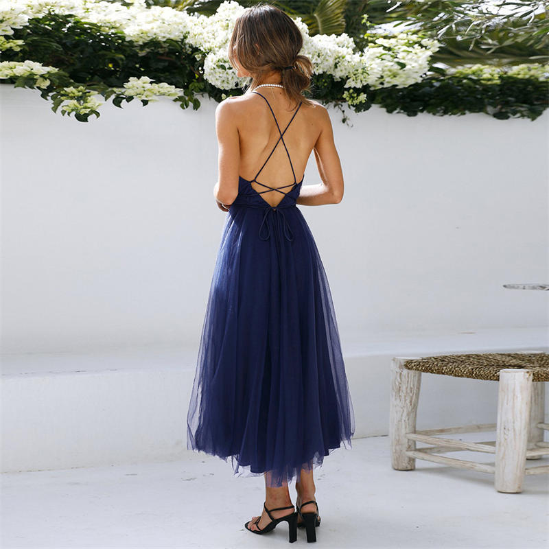 Summer Fashion Suspender Dress Sexy Mesh Elegant Dress Dress Bridesmaid Dress - 图片 7