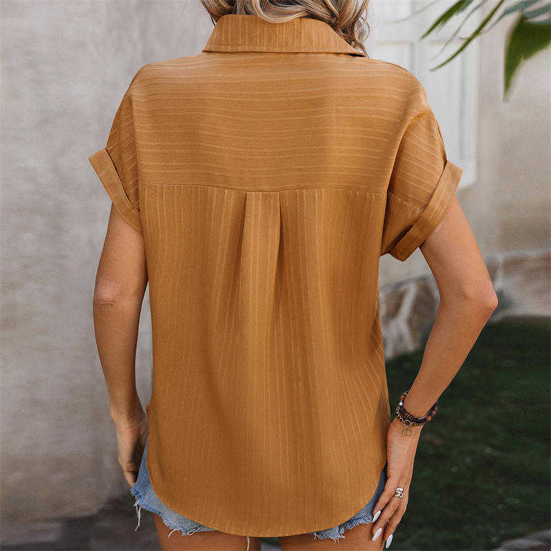 Women's Clothing Drop Shoulder Loose Short Sleeve Casual Shirt Short Sleeve T-Shirt - Image 7