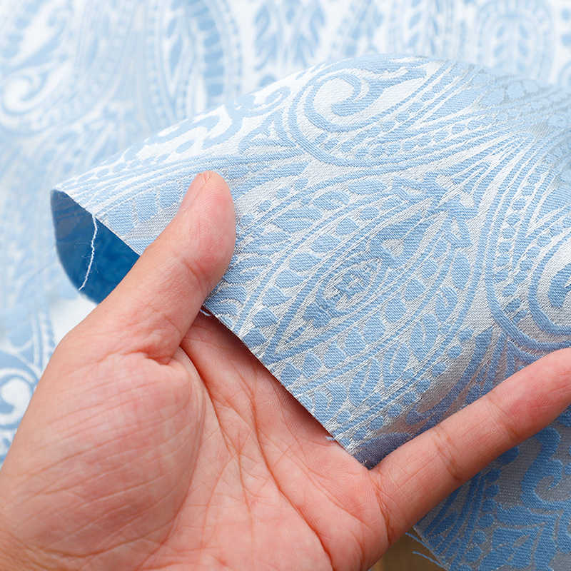 Buddha Pattern Jacquard Fabric Vintage Embossed Polyester Cotton Jacquard Fabric - 图片 3