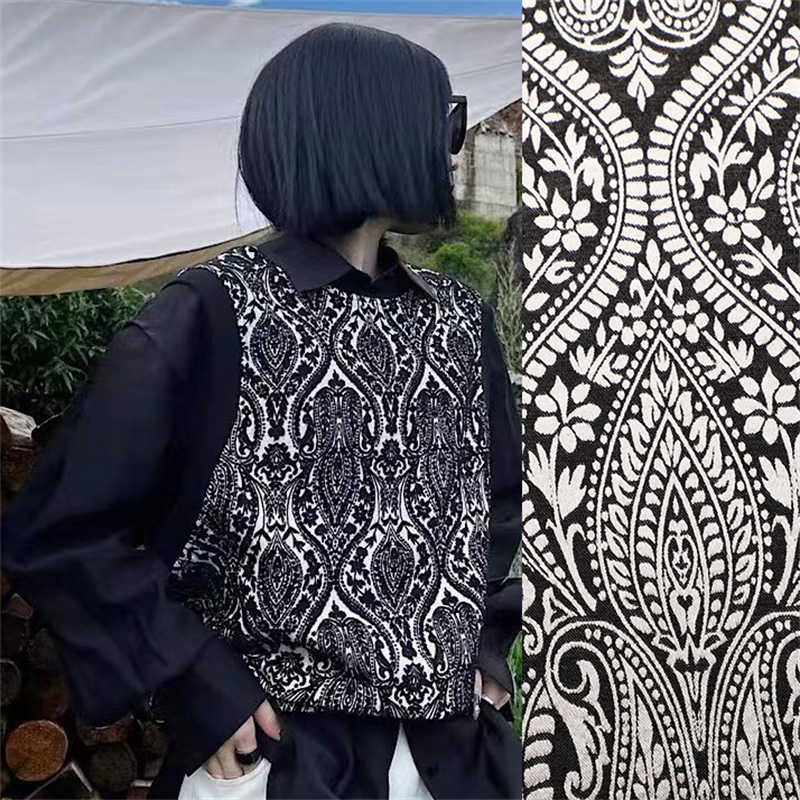 Buddha Pattern Jacquard Fabric Vintage Embossed Polyester Cotton Jacquard Fabric - 图片 4