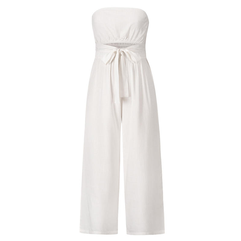 Casual Fashion Set Sexy Backless Slim Fit Jumpsuit Straight-Leg Trousers Suit - 图片 10