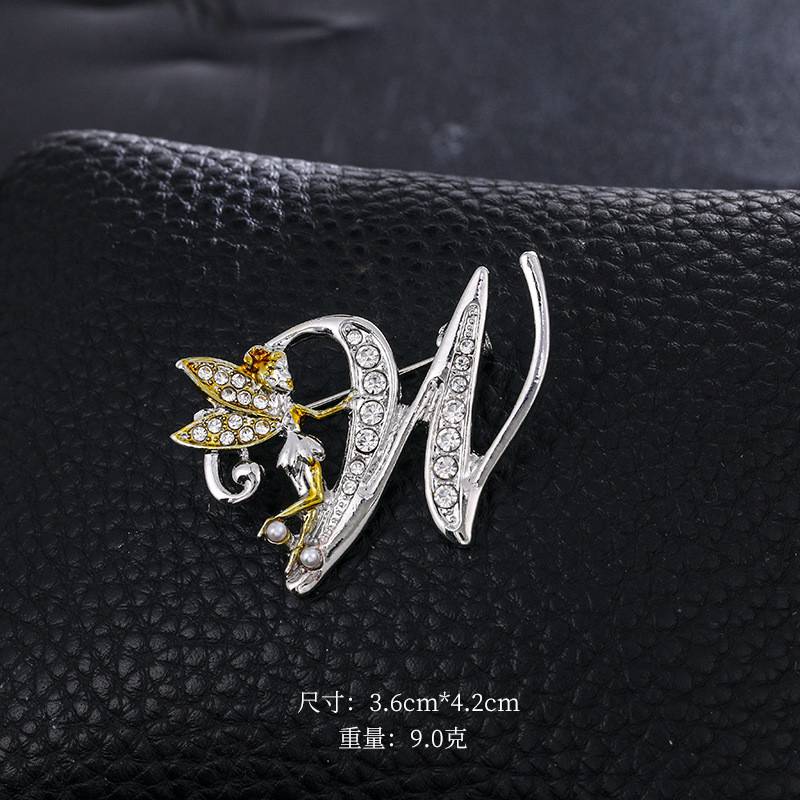 New Metal Crystal English Letter Word Brooch Elf Angel Lapel Suit Shirt Collar Pins Brooches - Image 12