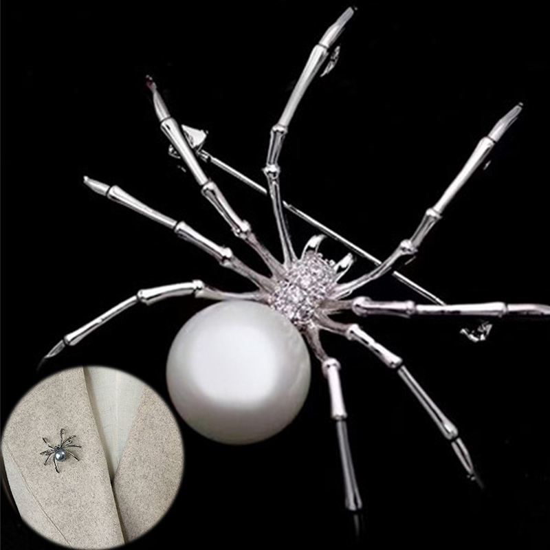 Exaggerated black white spider creative brooch men women party clothes scarf accessories pin brooches gift - Image 5