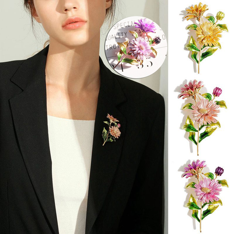 Daisy Flower Enamel Pin Women's Pins And Brooches Fashion Brooch Weddings Bouquet Clothes Jewelry Accessories Gift For Women - Image 12