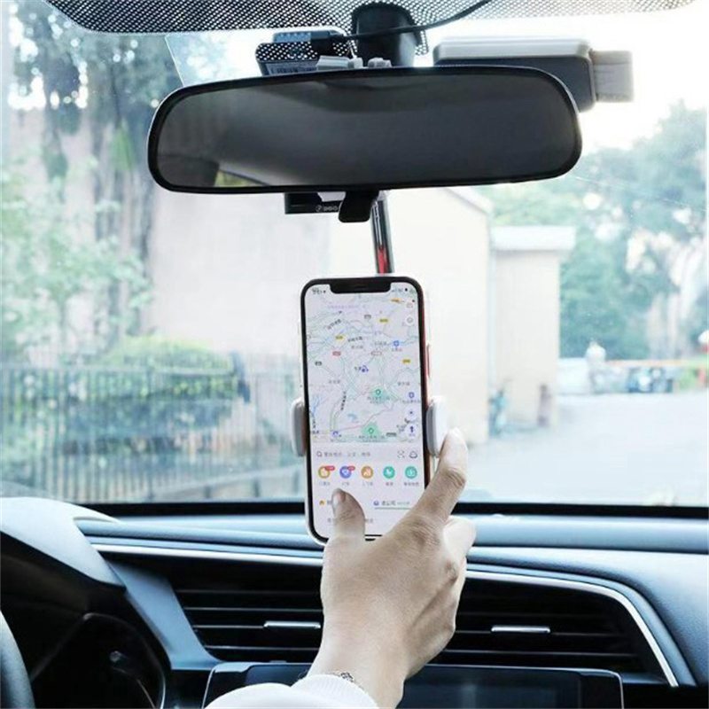 Universal 360° Car Rearview Mirror Mount Mobile Phone Holder Stand Cradle GPS - 图片 3