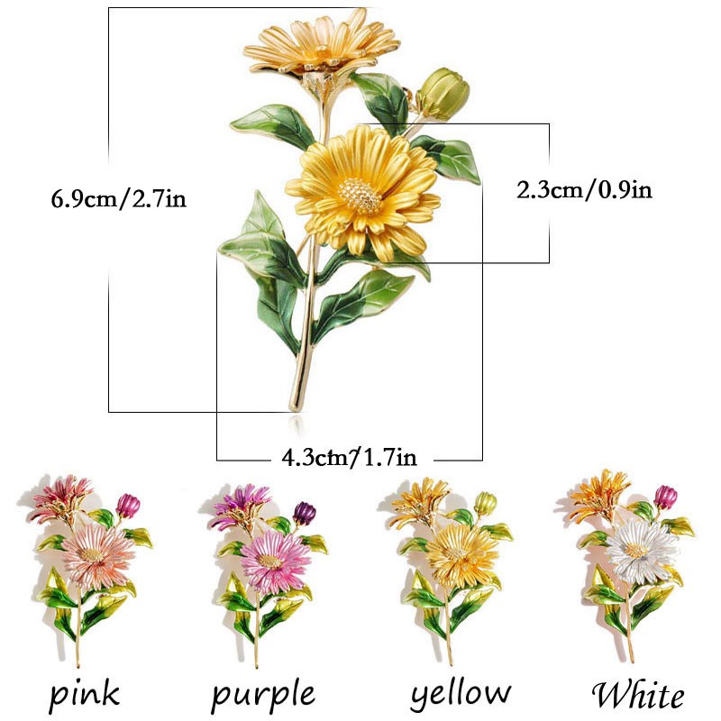 Daisy Flower Enamel Pin Women's Pins And Brooches Fashion Brooch Weddings Bouquet Clothes Jewelry Accessories Gift For Women - Image 3