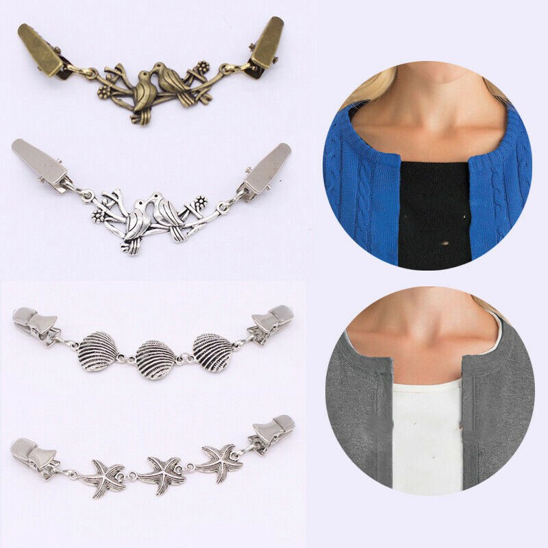 Brooches for Women's Clothing Cardigan Sweater Blouse Shawl Clips Scarf Clasp