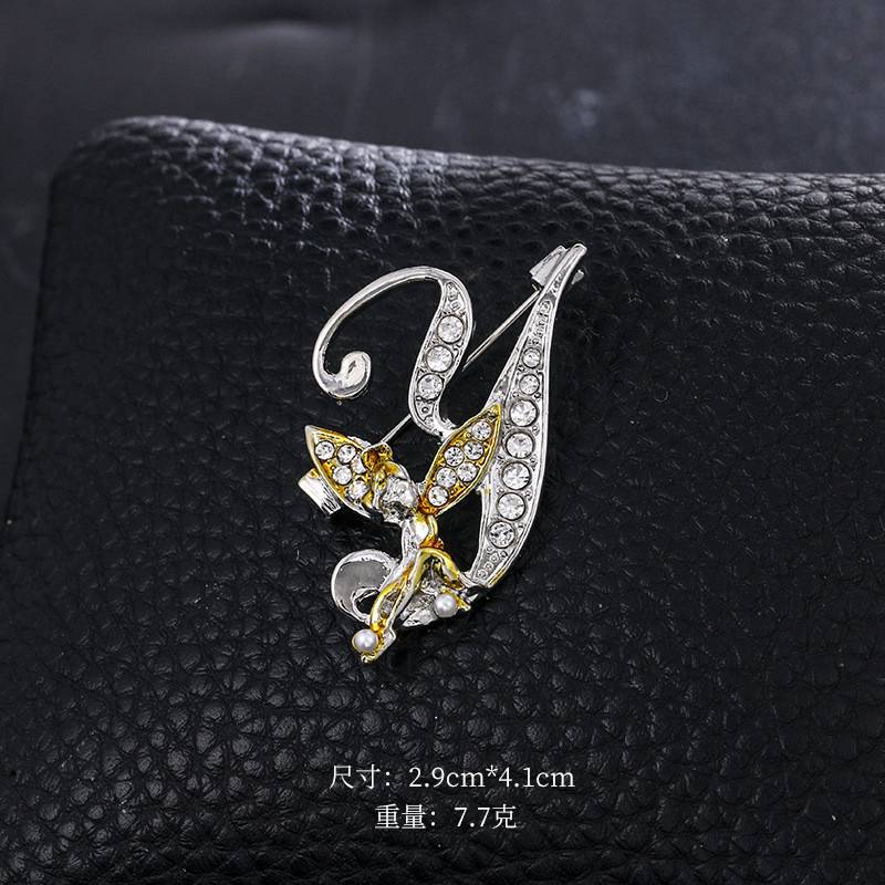 New Metal Crystal English Letter Word Brooch Elf Angel Lapel Suit Shirt Collar Pins Brooches - Image 14