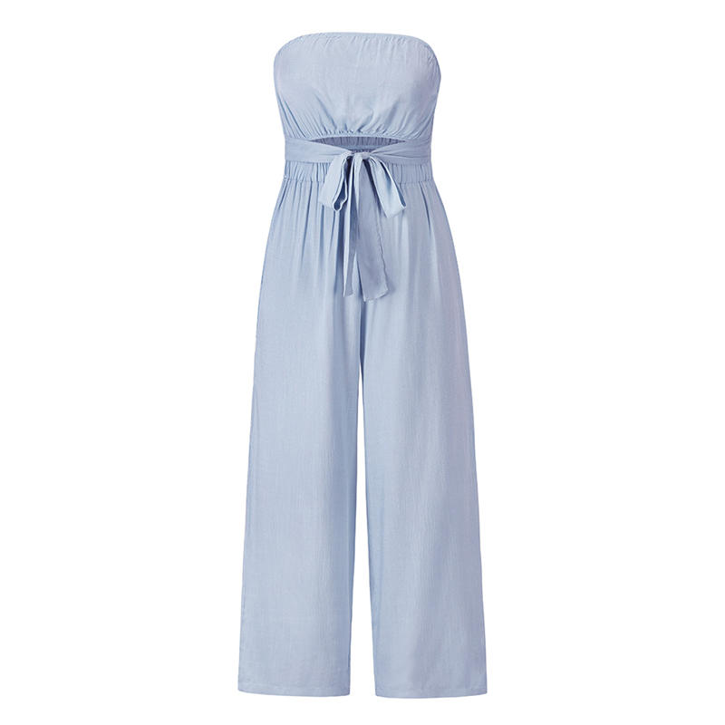 Casual Fashion Set Sexy Backless Slim Fit Jumpsuit Straight-Leg Trousers Suit - 图片 15