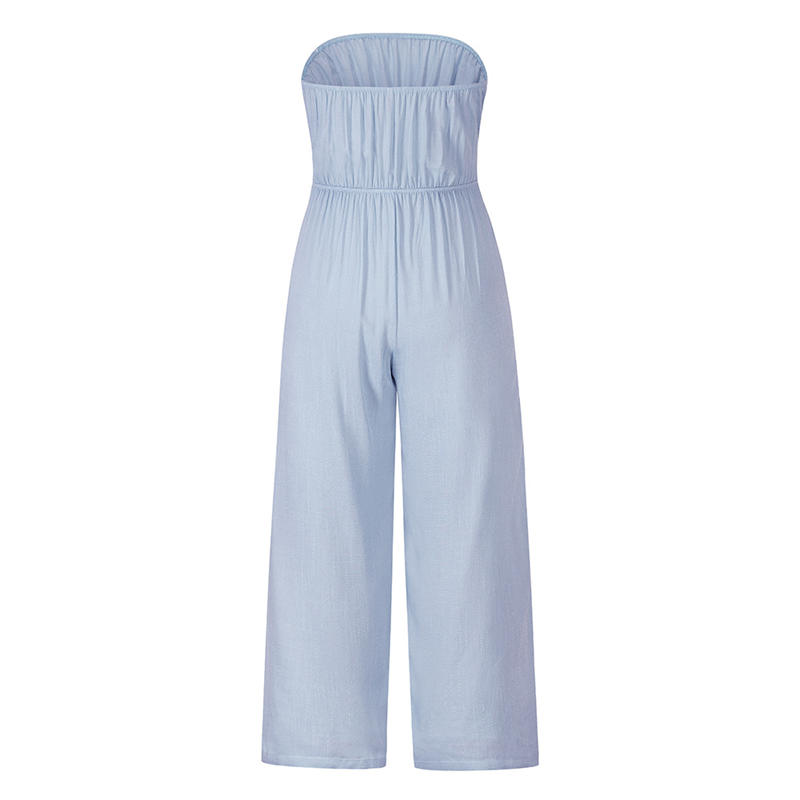 Casual Fashion Set Sexy Backless Slim Fit Jumpsuit Straight-Leg Trousers Suit - 图片 16
