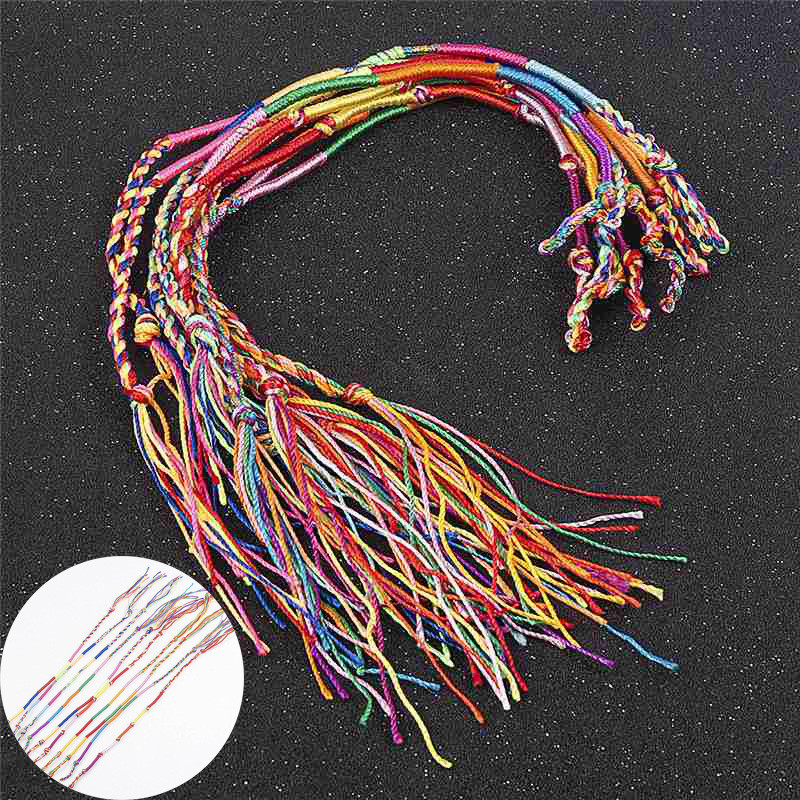 10 PCS Friendship Bracelets Anklet Cotton Thread Woven Neon Bracelet Party Bag Ankle - Image 10