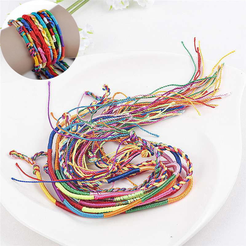 10 PCS Friendship Bracelets Anklet Cotton Thread Woven Neon Bracelet Party Bag Ankle - Image 11
