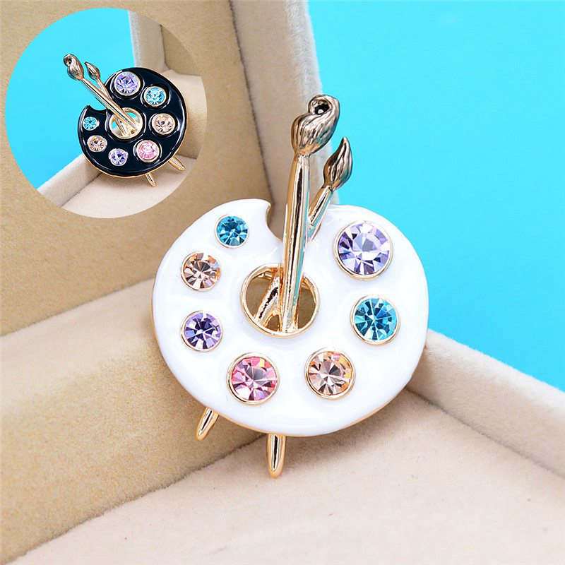 Draw Palette Brooch Creative Rhinestone Pins And Brooches Women And Men Pin 2 Colors Available Suit Accessories - Image 10