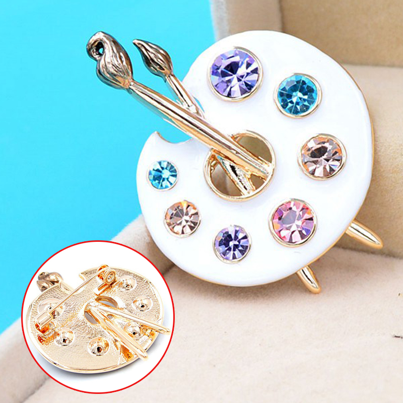 Draw Palette Brooch Creative Rhinestone Pins And Brooches Women And Men Pin 2 Colors Available Suit Accessories - Image 11